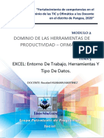 EXCEL Entorno de Trabajo, Herramientas Y Tipo de Datos.