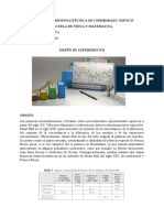 Origen Historia y Aplicaciones Del Diseño de Experimentos
