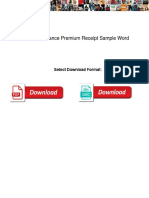 Medical Insurance Premium Receipt Sample Word