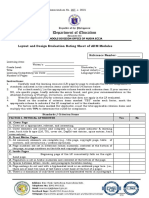 Layout Evaluation Rating Sheet of ADM Modules