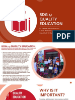 SDG 4: Quality Education: By: Chanchal Soni (00106142019) B. Arch, 5 Semester Subject: BAP 315 Sustainable Development