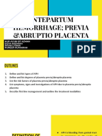 Antepartum Hemorrhage Previa &abruptio Placenta