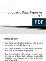 Different Data Types in C'