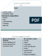 Nutrition and Health: Classification of Food