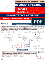 Prelims 2020 Special: Paper - Ii Quantitative Aptitude Ratio - Previous Year Questions