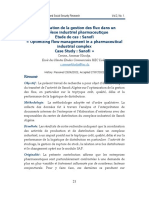 L'optimisation de La Gestion Des Flux Dans Un Complexe Industriel Pharmaceutique Etude de Cas - Sanofi