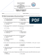 General Mathematics Quiz No. 2 - Quarter 2: Name: Grade & Section