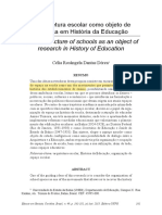 A Arquitectura Escolar Como Objeto de Pesquisa