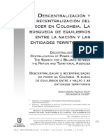 Descentralización y Centralización en Colombia