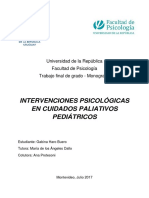 Intervenciones Psicológicas en Cuidados Paliativos Pediatricos