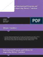 National and International Program and Policies For Improving Dietary Nutrition