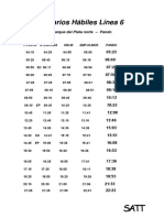 Horarios Hábiles Línea 6: Parque Del Plata Norte - Pando