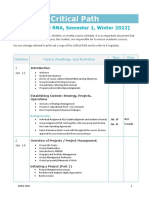 Critical Path: (PMPG 5000 RNA, Semester 1, Winter 2022)