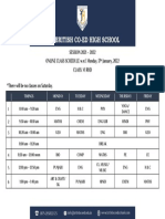 SESSION 2021 - 2022 ONLINE CLASS SCHEDULE W.E.F. Monday, 17 January, 2022 Class: Vi RHD There Will Be No Classes On Saturday