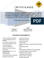 Certificado de Treinamento de NR 10