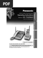 Operating Instructions Kx-Tg2584S: 2.4Ghz Cordless Answering System