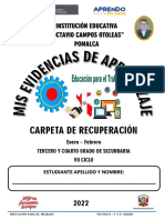 CARPETA DE RECUPERACIÓN 3° y 4° GRADO