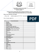 TCZ Teacher Registration Application Form