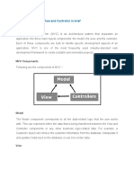 LQ1. Explain Model, View and Controller in Brief: MVC Components