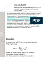 Weighted Average Cost of Capital (2003)