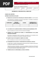 Informe de La Revisión Por La Dirección