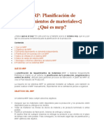 MRP: Planificación de Requerimientos de Materiales ¿Qué Es MRP?