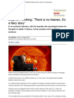 Stephen Hawking - 'There Is No Heaven, It's A Fairy Story' - Science - The Guardian