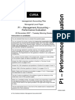 P1 - Management Accounting - Performance Evaluation