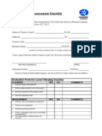 Coach Practice Assessment Checklist - Level 3