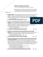 Spinoff Investing Checklist: - Greggory Miller, Author of Spinoff Investing Simplified Available On