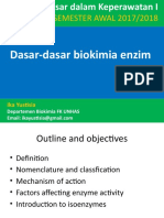 SEMESTER AWAL 2017/2018: Dasar-Dasar Biokimia Enzim