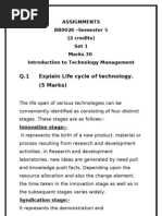 Q.1 Explain Life Cycle of Technology. (5 Marks)