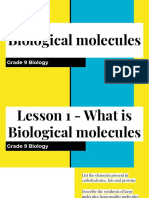 Biological Molecules: Grade 9 Biology