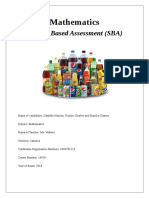 Mathematics: School Based Assessment (SBA)