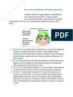 Characteristics and Classification of Living Organisms