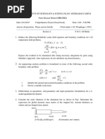 Finite Element Method (ME G512) Comprehensive Exam: Birla Institute of Technology & Science, Pilani - Hyderabad Campus