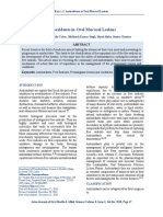 Antioxidants in Oral Mucosal Lesions