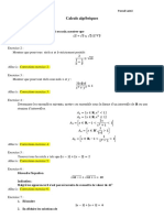 Exercices Corriges Calculs Algebriques