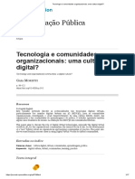 Tecnologia e Comunidades Organizacionais - Uma Cultura Digital