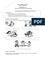 Oral Communication - Worksheet No.1