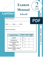 2do Grado - Examen Mensual Abril (2020-2021)