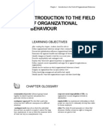 Introduction To The Field of Organizational Behaviour