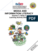 Media and Information Literacy: Quarter 2: Week 2 Learning Activity Sheets