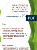 Operational Guidelines On Limited Face To Face Implementation