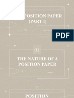 The Position Paper (Part I) : Learning Module 10