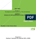 Open Class, Semana 4. Sistemas de Información para La Toma de Decisiones