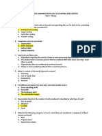 Comprehensive Exam in Cost Accounting and Control 2022