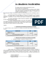 Previsión para Deudores Incobrables