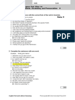 Progress Test Files 1-6 Grammar, Vocabulary, and Pronunciation A