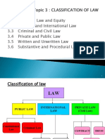 Classification of Law